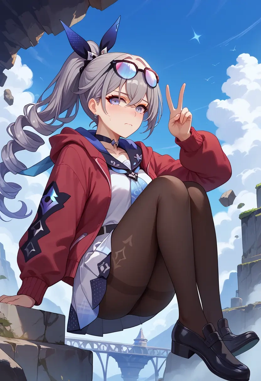 star rail,silver wolf,winter,student uniform,cardigan  - 